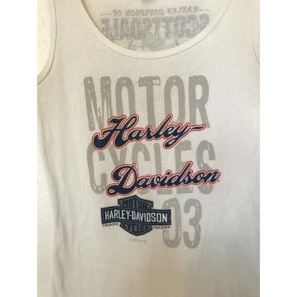 HARLEY DAVIDSON White Motorcycle Tank Top Women's Medium - Picture 2 of 6